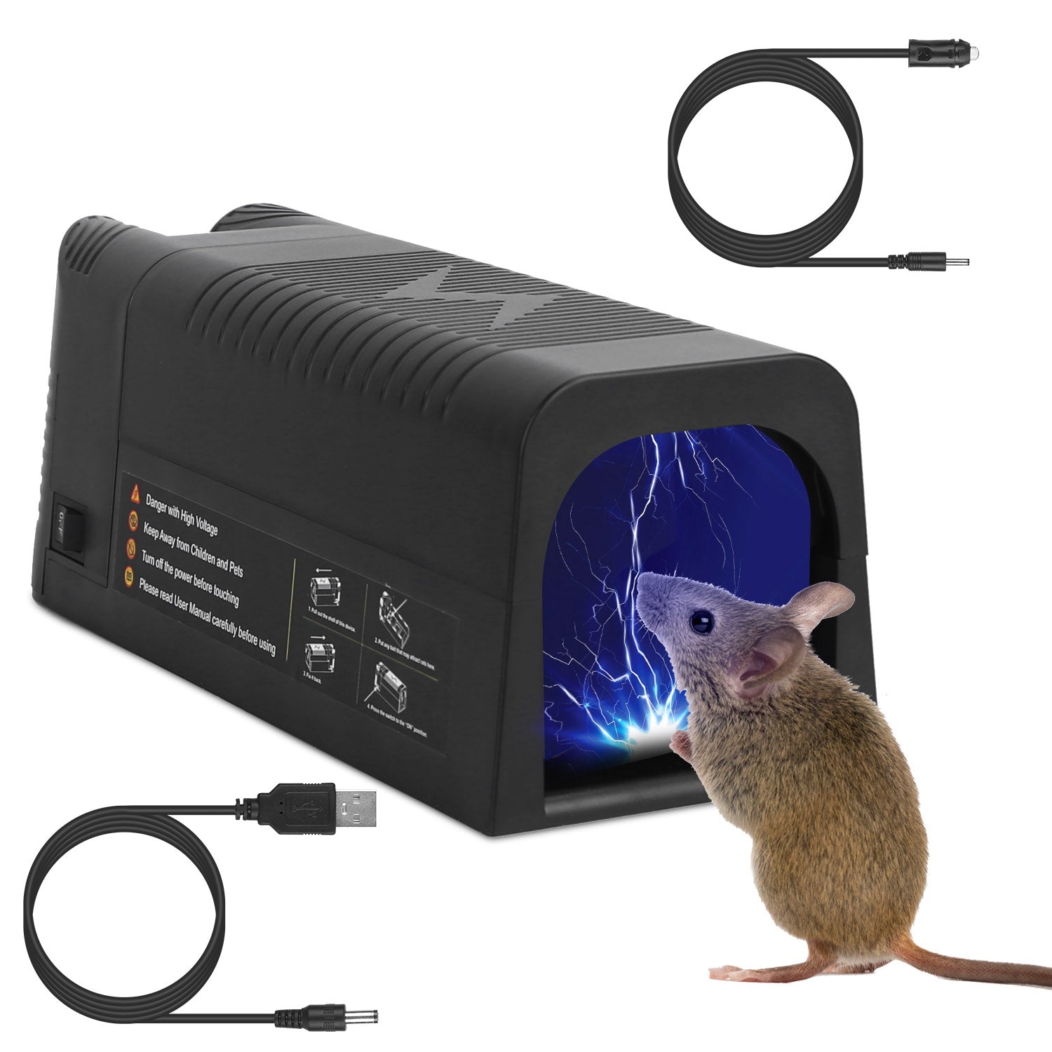1Pc Electric Rat Trap Reusable Mice Trap Rodent Zapper Indoor Pest Control