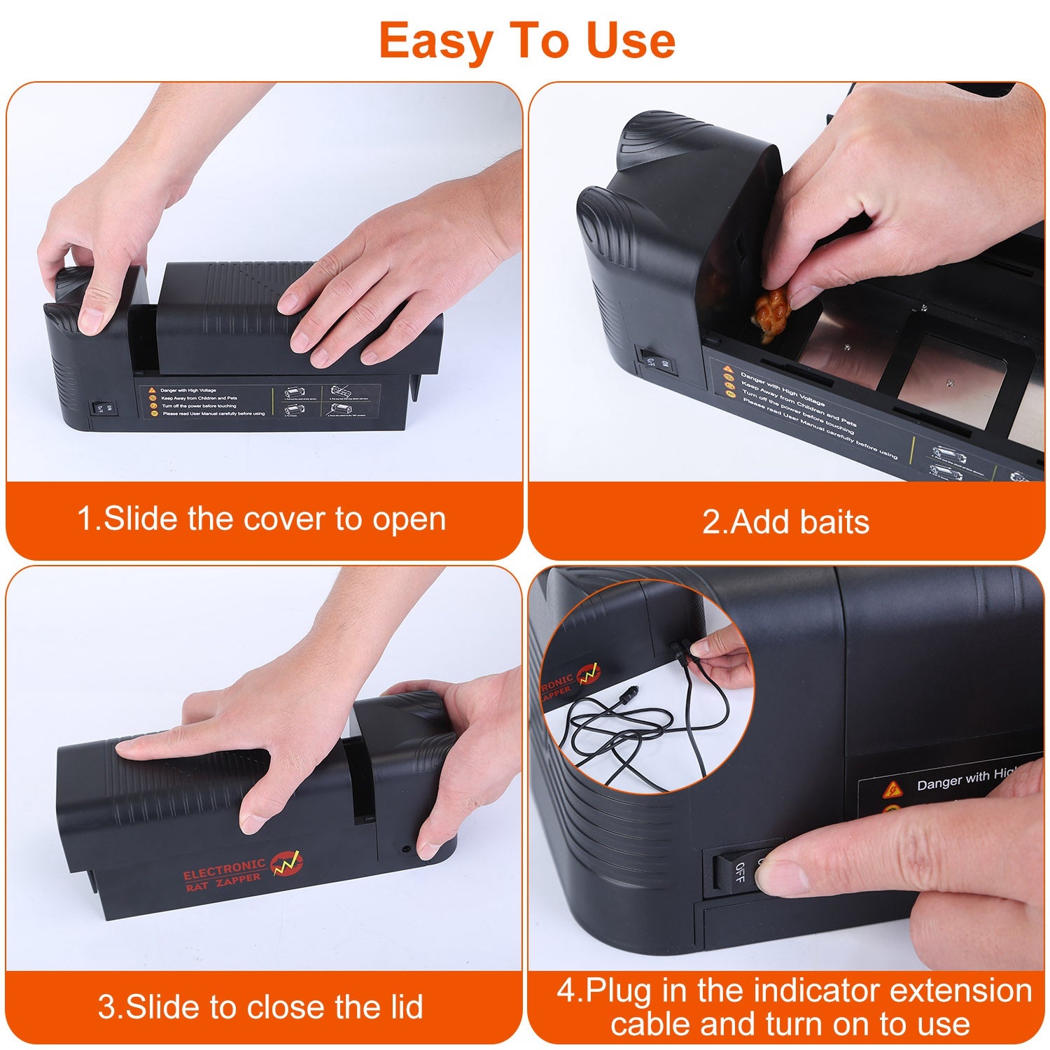 1Pc Electric Rat Trap Reusable Mice Trap Rodent Zapper Indoor Pest Control