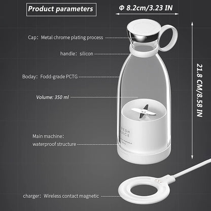 350ML Electric Juicer Blender Mixer USB Rechargeable Machine