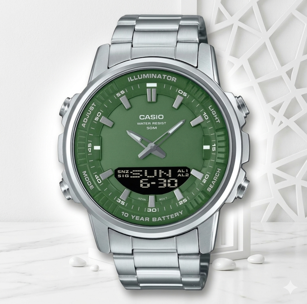 Casio Turquoise Dial Men Watch Green