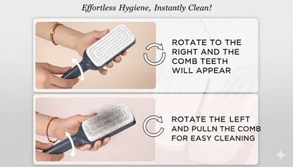 Self Cleaning Hair Brush for Women 2 in one