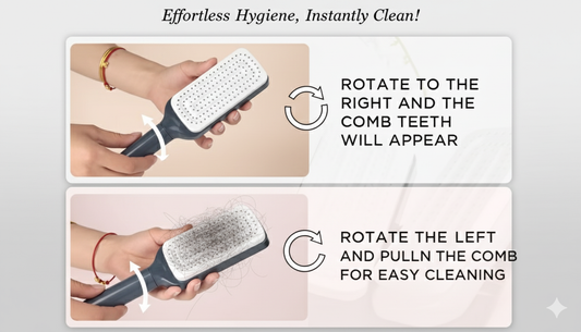 Self Cleaning Hair Brush for Women 2 in one