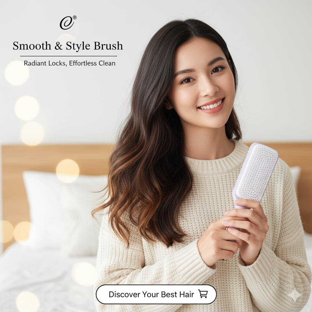 Self Cleaning Hair Brush for Women 2 in one