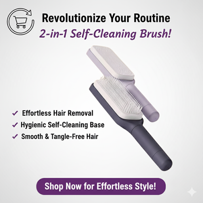 Self Cleaning Hair Brush for Women 2 in one