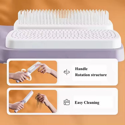 Self Cleaning Hair Brush for Women 2 in one