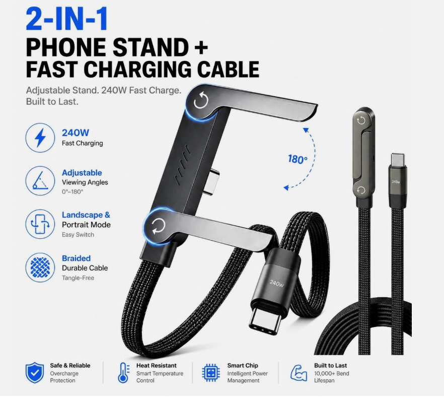 2-in-1 Stand Charging Cable