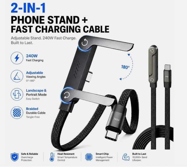 2-in-1 Stand Charging Cable