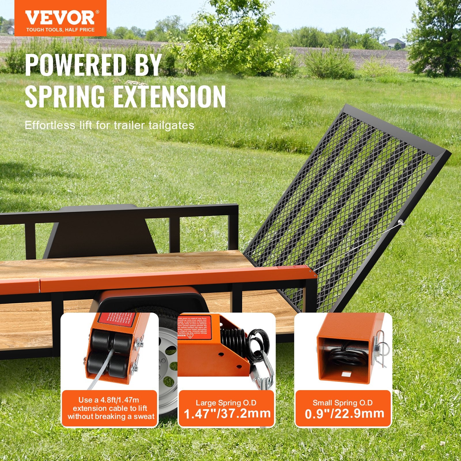 VEVOR TrailTailgate er Lift Assist,  Max 180 lbs Load Capacity,